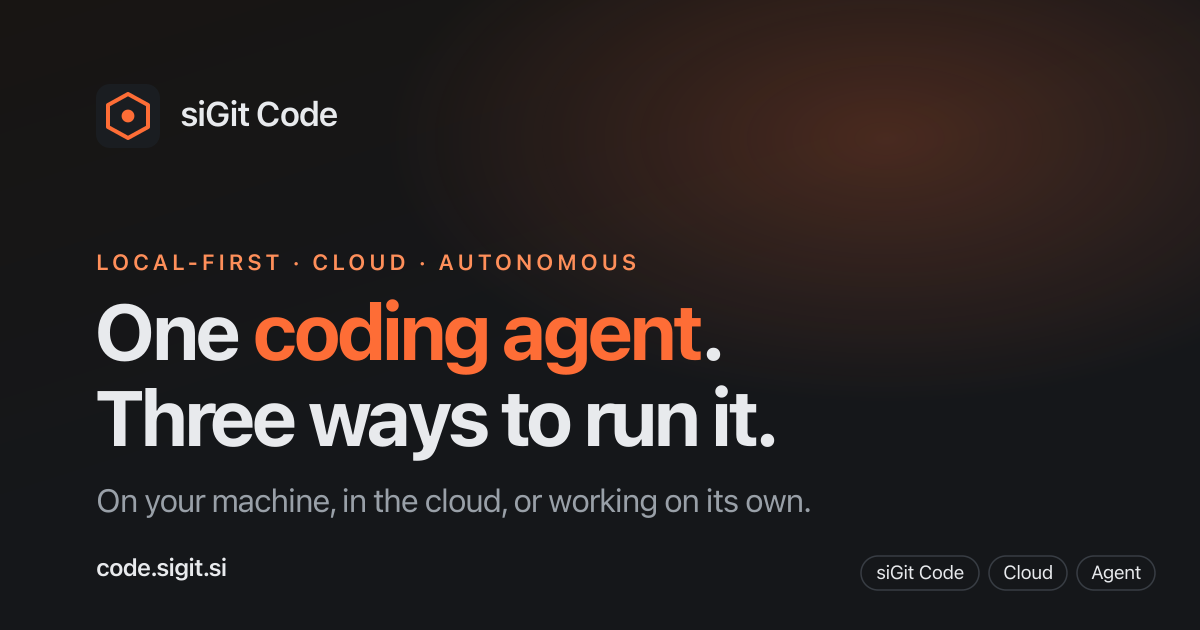 Sgbit Code siGit Code — a coding agent that runs on your machine, in the cloud, or ...